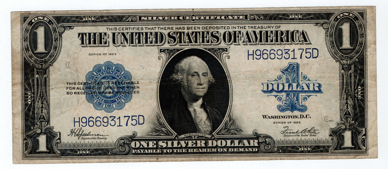 USA 1 DOLLAR SILVER CERTIFICATE 1923 LARGE BANKNOTE
