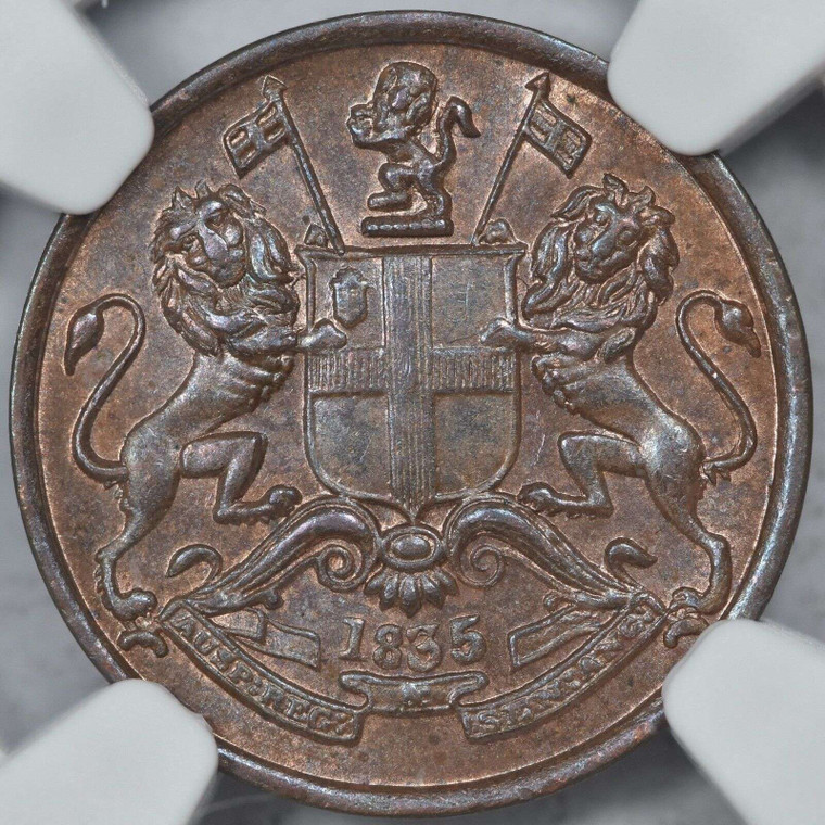 British India 1835 1/12 Anna East India Company NGC MS64