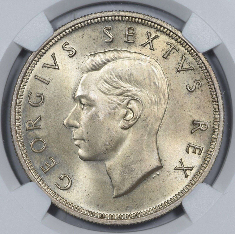 South Africa 5 shillings silver coin KGVI 1952 NGC PL67