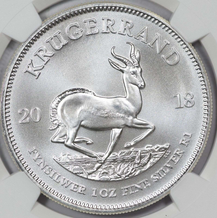 SOUTH AFRICA 2018 SILVER KRUGERRAND COIN NGC MS69
