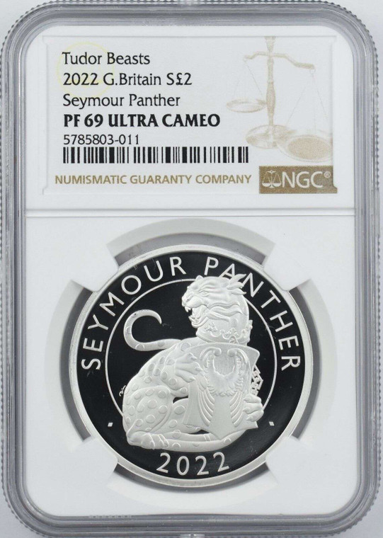 Tudor Beasts 2022 UK 1oz Silver Coin Seymour Panther NGC PF69