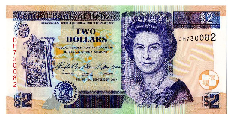 BELIZE 2007 2 DOLLAR QEII P66c UNC QUEEN ELIZABETH II