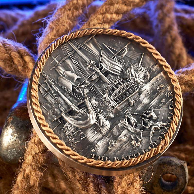 Niue 2023 Battle of Trafalgar - Sea Battles 2 oz .999 Silver coin