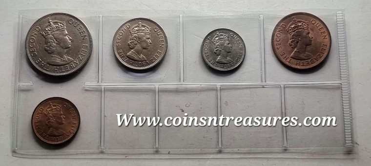 CYPRUS 1955 UNC SET OF LAST COINS OF BRITISH ADMINISTRATION