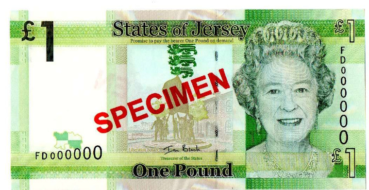 STATES OF JERSEY 2010 / 2015 1 POUND QEII P32s SPECIMEN QUEEN ELIZABETH II