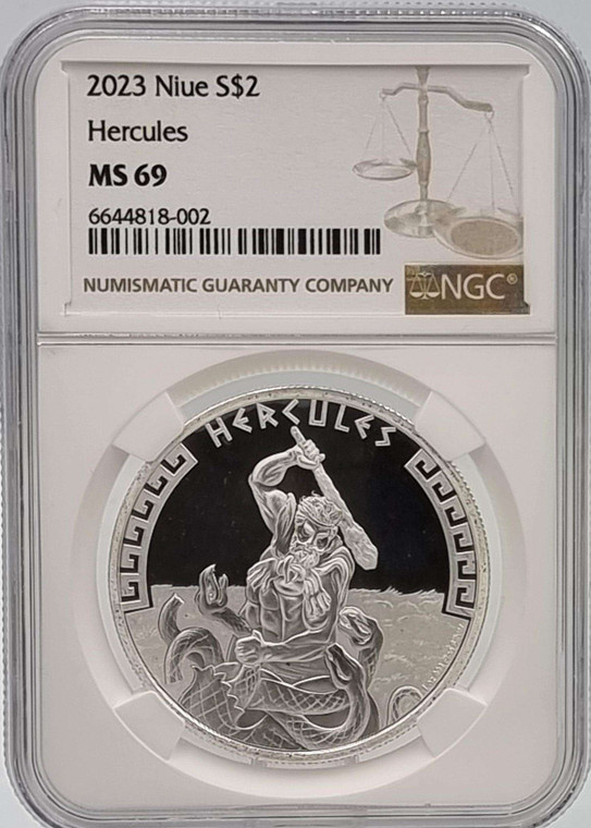 Niue 2023 Hercules Greek Mythology 1oz Silver Coin NGC MS69