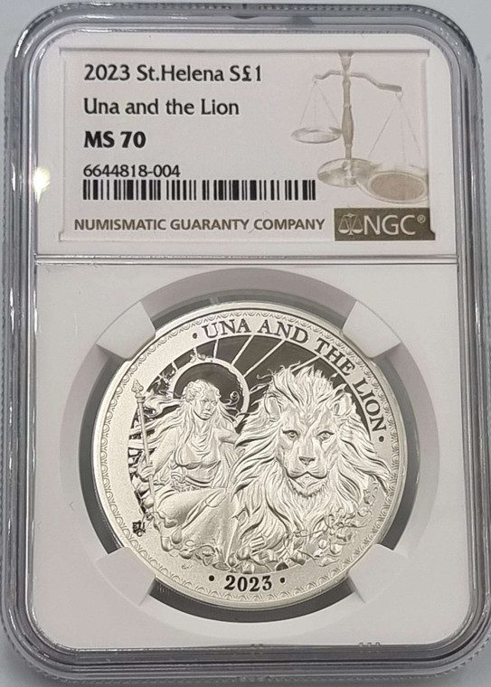 ST. HELENA UNA AND THE LION 2023 1 OZ SILVER NGC PF70 UCAM POP 1