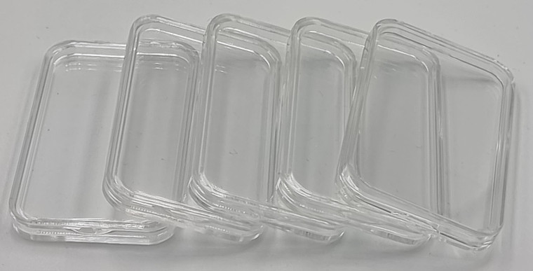 Rectangular Coin Capsules 29 x 50mm for 1 oz ROYAL MINT silver bar 5 PIECES
