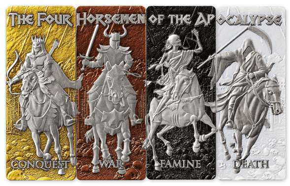 4 HORSEMEN OF THE APOCALYPSE Set 4 Oz Silver Coins 2024