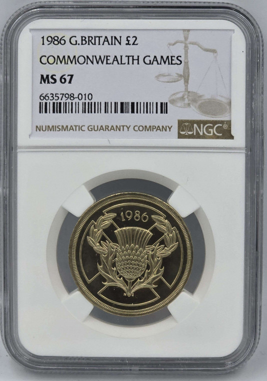 GREAT BRITAIN 1986 £2 COMMONWEALTH GAMES NGC MS67
