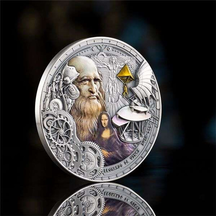 LEONARDO DA VINCI Futurists of the Past 2 Oz Silver Coin 2024