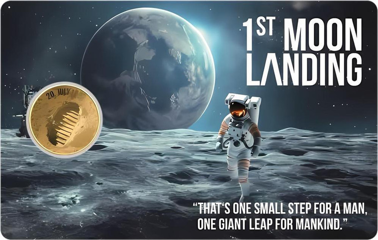 MOONLANDING 1/1000 Oz Gold Coin 3000 Francs Chad 2024