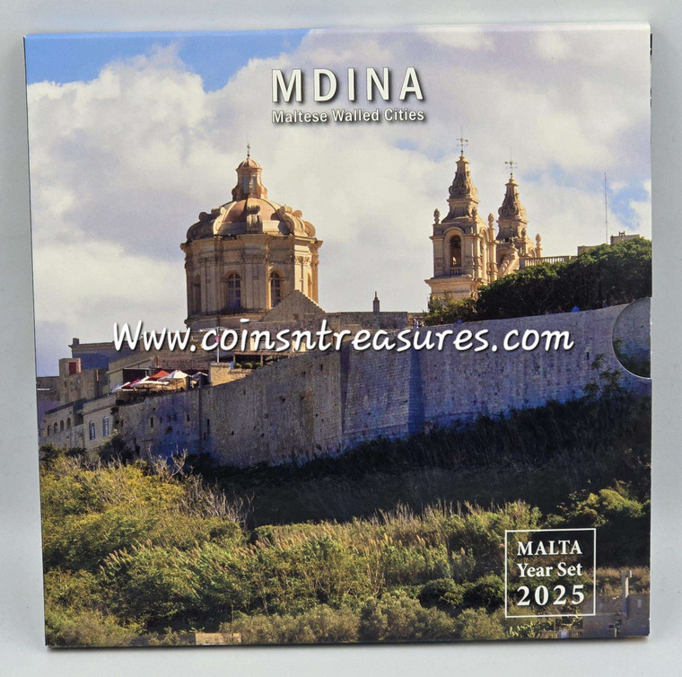 Malta 2025 set with Commemorative 2 Euro Walled Cities Mdina Blister