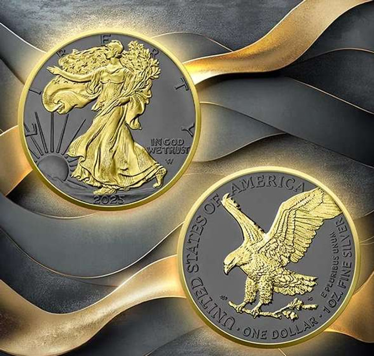 USA 2025 American Eagle 999 1oz Golden Ring Coin