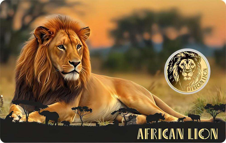 AFRICAN LION 1/1000 Oz Gold Coin 3000 Francs Chad 2024