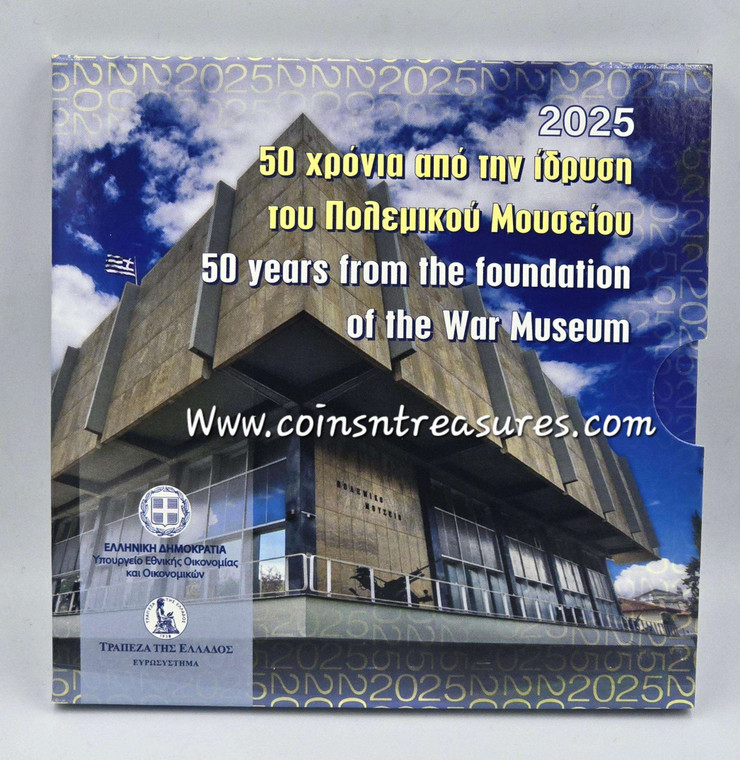Greece 2025 50 Years of War Museum 5 Euro Silver Proof Coin