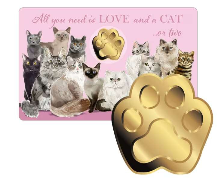 【チャド】1/1000オンス 999 純金 3000 CFAフラン キャット金貨 LOVE CATS 1/1000 Oz Gold .999 Coin 3000 Francs Chad 2023