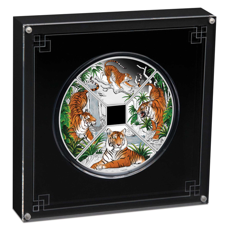 Tuvalu Year of the Tiger Quadrant 2022 4 x 1oz Silver Proof Coin Set
