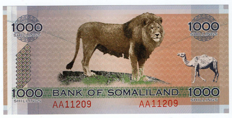 AFRICA SOMALIA 2006 1000 SHILLINGS BANKNOTE LION