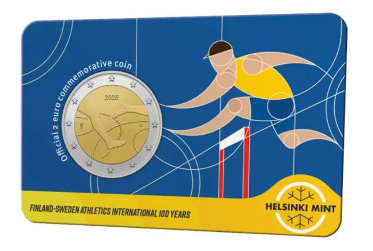 Finland 2 euro 2025 - Finland–Sweden Athletics Coin card Finland 2 euro 2025 - Finland–Sweden Athletics Coin card
