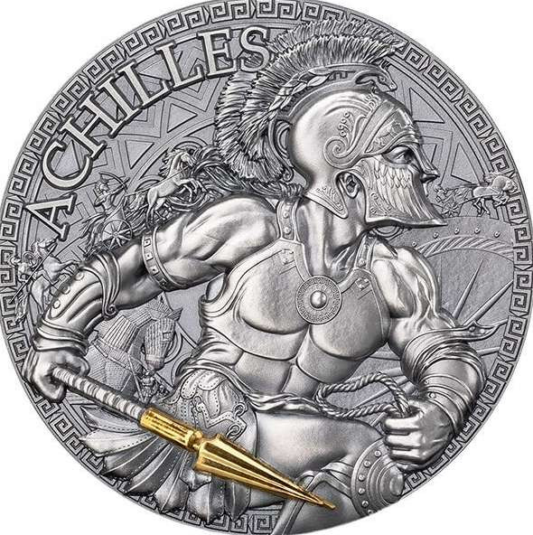 アキレス 偉大なギリシャ神話 2オンス純銀 シルバー  Achilles Achilles 2023 Great Greek Mythology 2 Oz Silver Coin
