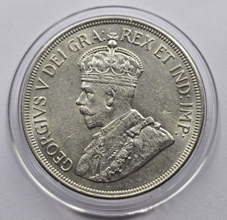 CYPRUS 45 PIASTRES 1928 SILVER CROWN COIN AU