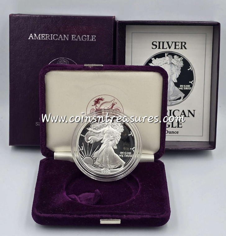 USA 1990 American Eagle Liberty 1 Oz Silver Dollar Proof coin