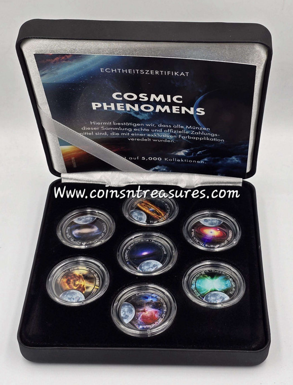 Cook Islands Cosmic phenomena set collection of 7 colored coins