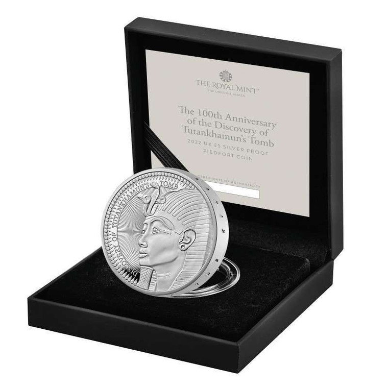 UK 2022 TUTANKHAMUN'S TOMB PIEDFORT SILVER PROOF COIN