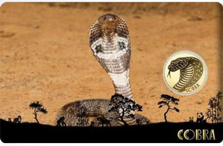 Big Five of Asia animals Cobra 1/1000 Oz Gold Coin