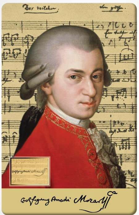 Mozart Classical Composer 1/1000 Oz Gold Coin card