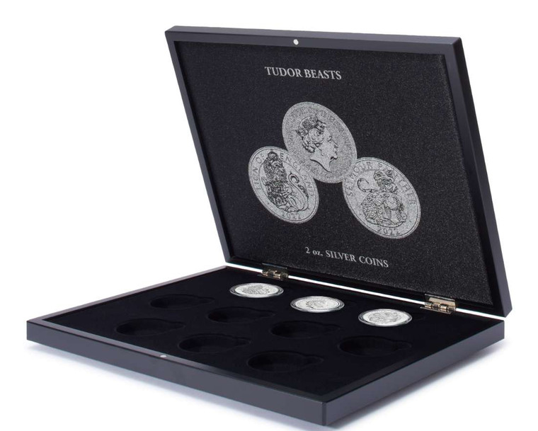Volterra Presentation case for 10 silver coins Tudor Beasts in capsules