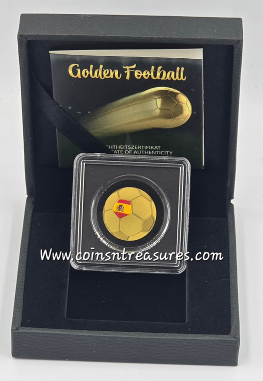Spain Golden Football 1/1000 Oz Gold Coin