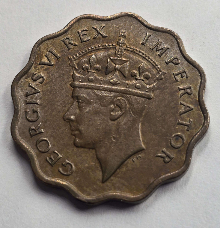 CYPRUS 1 PIASTRE 1942 COIN OF KGVI UNC