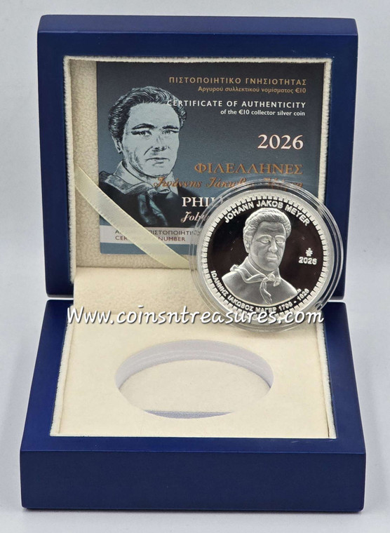 GREECE 2026 JOHANN JAKOB MEYER SILVER PROOF 10 EURO COIN