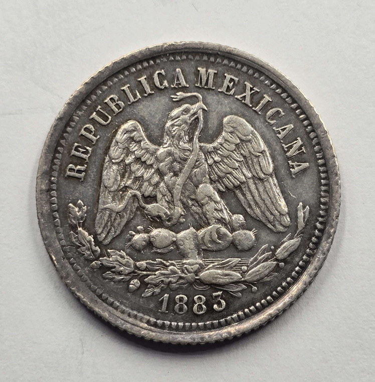 Mexico 25 Centavos silver coin 1883 rare