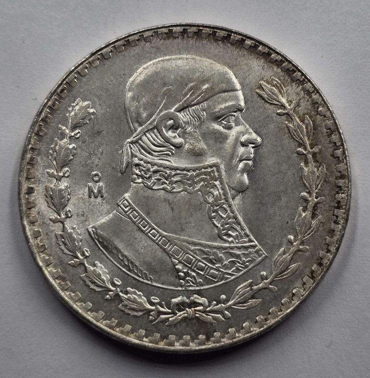 MEXICO UNC SILVER COIN 1 PESOS 1966