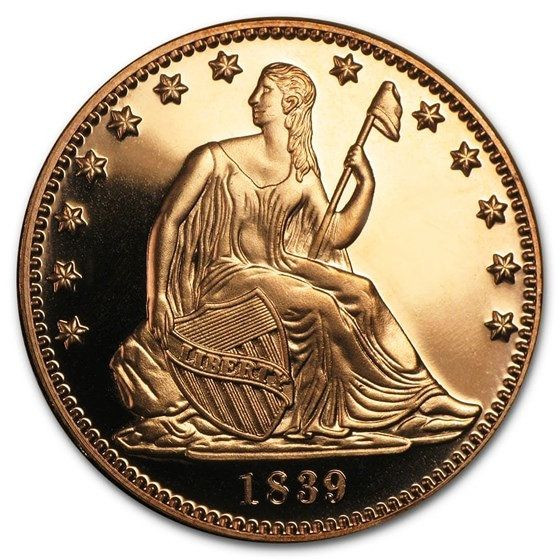 Seated Liberty 1 oz 999 Fine Copper Round
