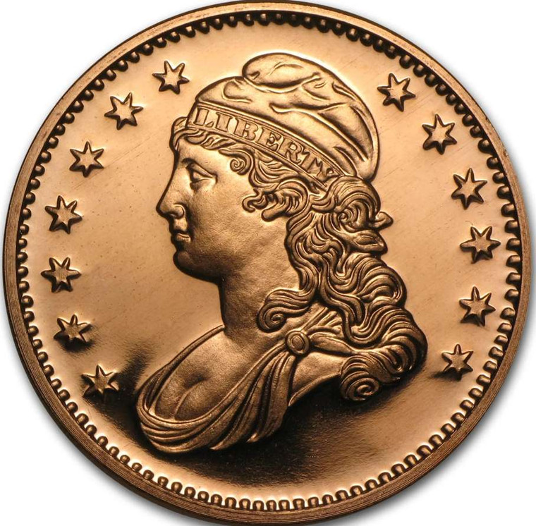 Capped Bust 1 oz 999 Fine Copper Round