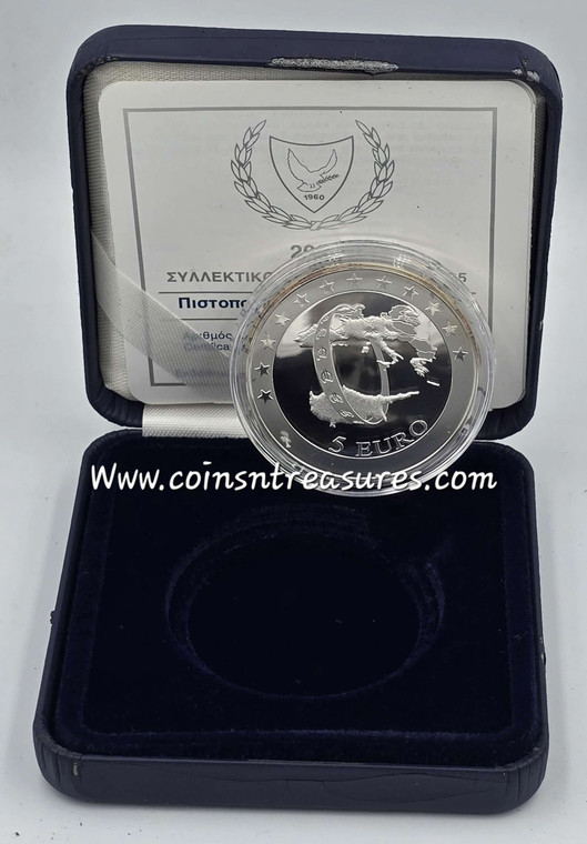 CYPRUS 2008 SILVER PROOF ENTRY TO EURO BOX + COA