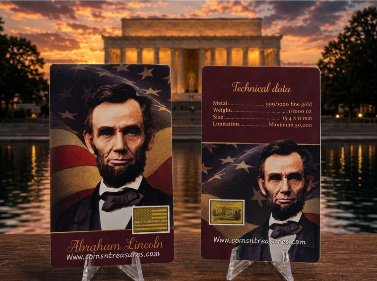 Presidents of the USA Abraham Lincoln 1/1000 Oz Gold Coin