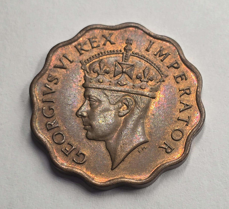 CYPRUS 1 PIASTRE 1944 COIN OF KGVI RED UNC