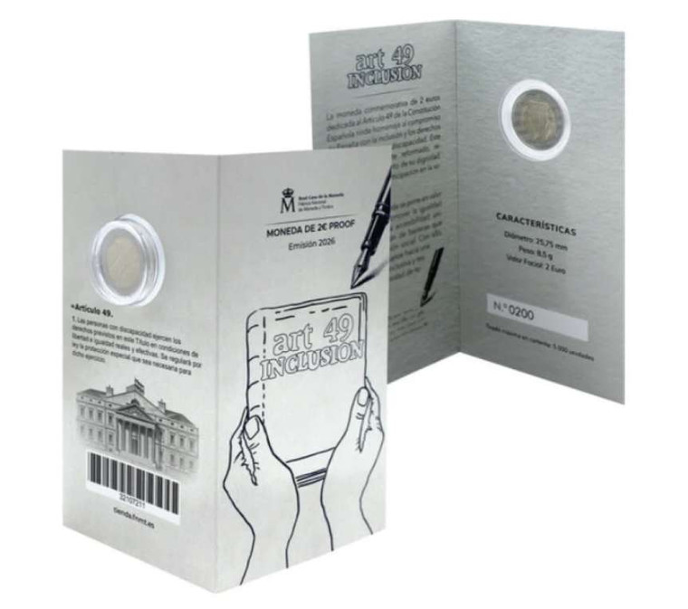 Spain Diversity and Inclusion 2026 Proof 2 euro coin