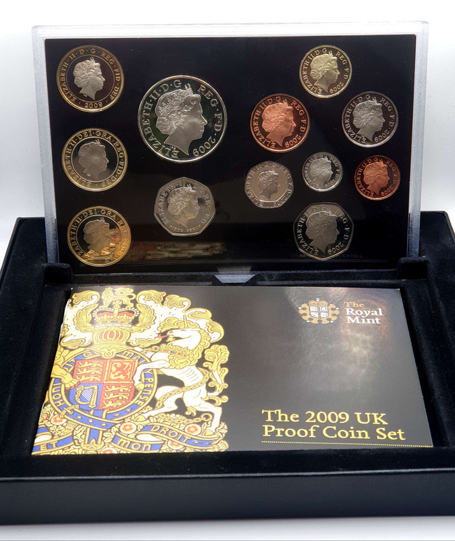 UK GREAT BRITAIN ROYAL MINT 2009 PROOF BU Coin Set Rare KEW GARDENS 50p Deluxe case