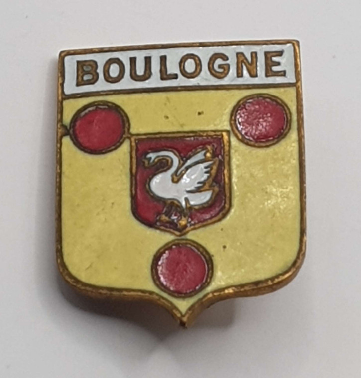 Vintage Enamel Boulogne Badge Pin