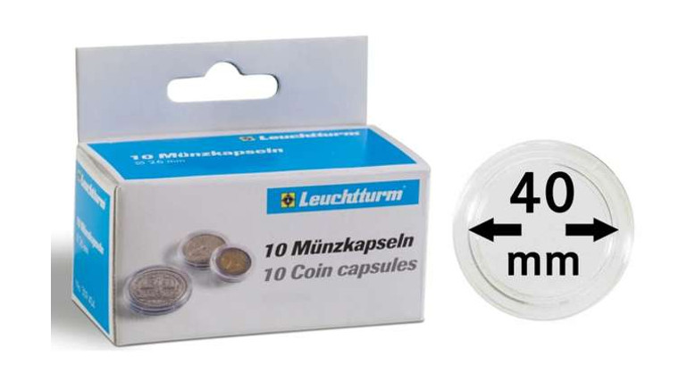 Leuchtturm Coin capsules for coins Ø 40 mm pack of 10