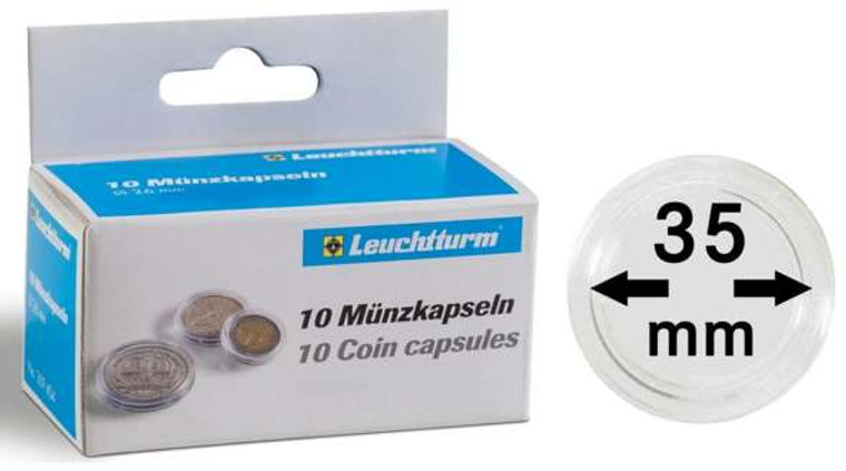 Leuchtturm Coin capsules for coins Ø 35 mm pack of 10