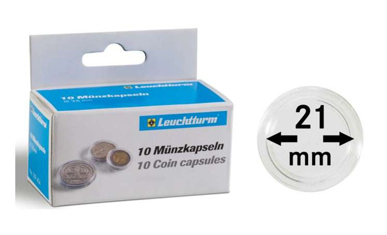 Leuchtturm Coin capsules for coins Ø 21 mm - Pack of 10