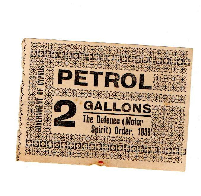 GOVERMENT OF CYPRUS 1939 BRITISH ADMINISTRATION PETROL COUPON