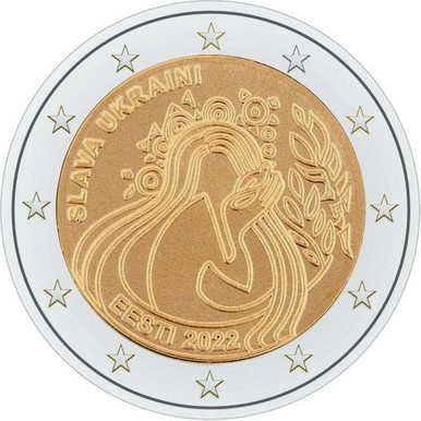 Estonia 2022 2 Euro Commemorative Slava Ukraini bu coin